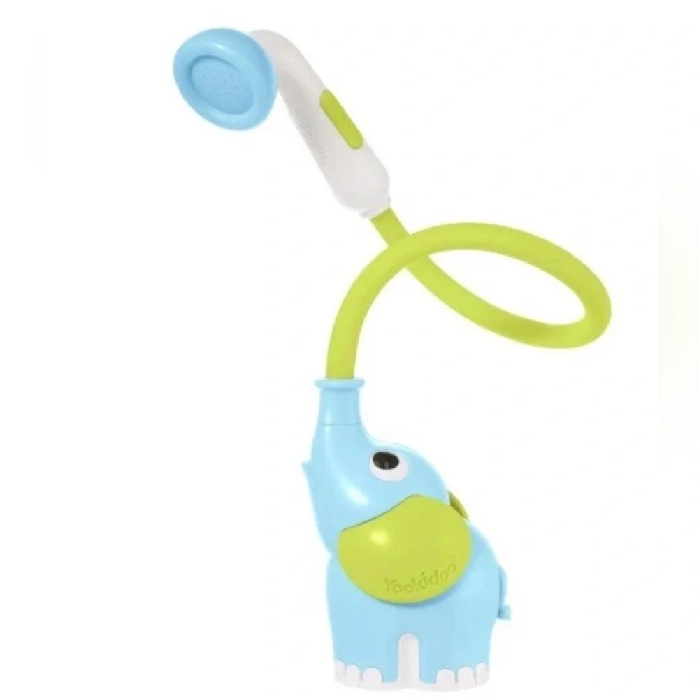 Yookidoo Baby Bath Shower Head - Elephant Water Pump and Trunk Spout Rinser NIB